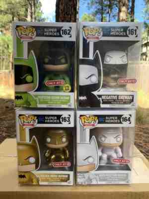 Funko Pop! Batman 4 Pack Set Target North Pole Camo Radium Golden Midas NEW