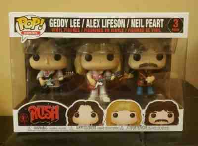 Funko Pop! Rocks Rush Geddy Lee/Alex Lifeson/Neil Peart 3-Pack w/Pop Protector