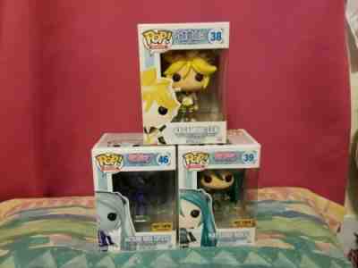 Lot of 3 Funko Pop Rocks, Kagamine Len, Hatsune Miku & Hatsune Miku Crystal Ht 