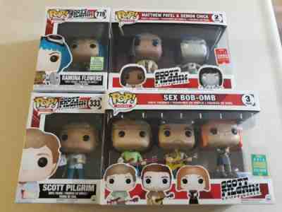 Funko Pop Lot of 4 - Scott Pilgrim, Sex Bob-Omb, Ramona, Matthew Patel SDCC ECCC