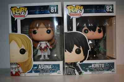 Funko POP! Sword Art Online KIRITO & ASUNA #81/#82 Vaulted Rare