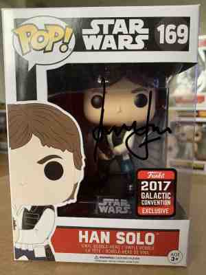 HARRISON FORD Signed Funko Pop! Star Wars Han Solo (Action Pose) (Galactic) #169