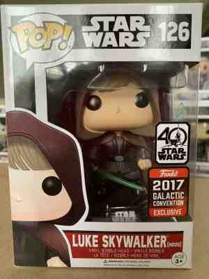 MARK HAMILL Signed Funko Pop! Star Wars Luke Skywalker (Hood) (Galactic) #126