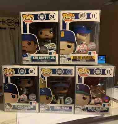 Mariners Funko Pop Set Griffey Jr, Martinez Rookie & Regular, King Felix, Ichiro