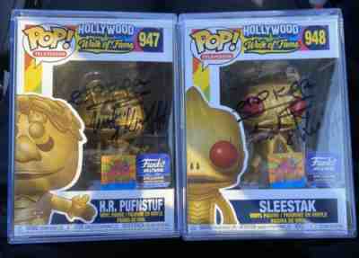 Sid & Marty Krofft (Gold PufnStuf/Gold Sleestak)Funko Hollywood LE 1000 SIGNED