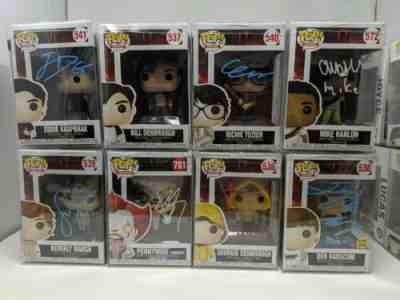 IT FULL CAST SET  FUNKO POP!  SIGNED! AUTOGRAPHED PRIORITY MAIL SAME DAY SHIP