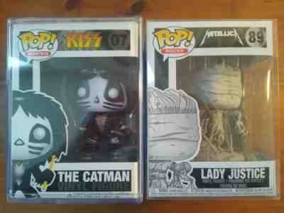 Catman KISS Rare #07 Funko Pop Rocks Vinyl Figure Vaulted w/ Lady Justice 