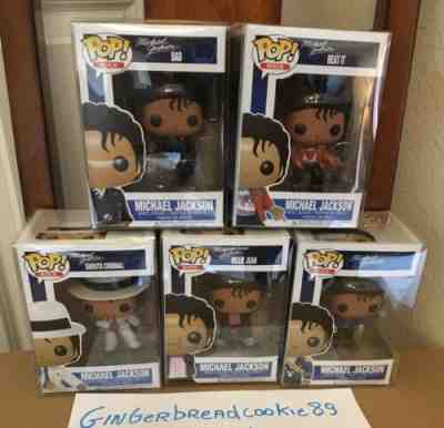 Funko pop! Michael Jackson Rock Complete Set Of 5 Original Vaulted Rare