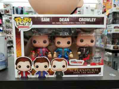 Funko POP TV Supernatural SAM DEAN CROWLEY Metallic New York Comic Con LE 10/175