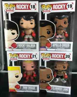 Funko Pop Rocky Balboa Complete Set Apollo Creed Clubber Lang Ivan Drago-VAULTED