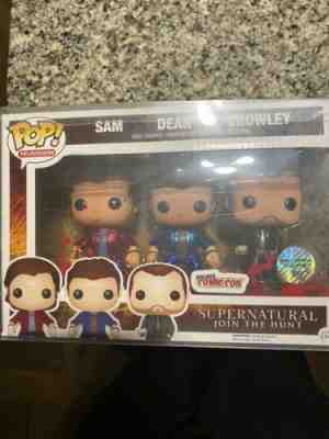 Funko POP TV Supernatural SAM DEAN CROWLEY Metallic New York Comic Con LE 6/175