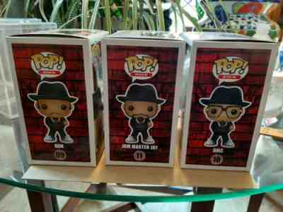 FUNKO POP RUN DMC & JAM MASTER JAY COMPLETE SET OF (3) VHTF GRAILS! YO MTV RAPS!