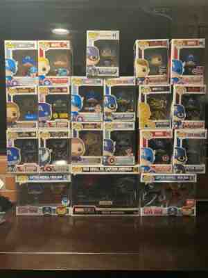 FUNKO POP Captain America Vaulted, Exclusives, Conventions, Unmasked, LOT OF 20