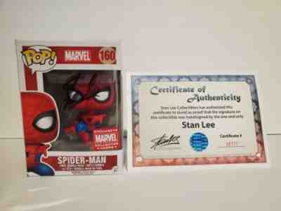 Funko SIGNED by Stan Lee Spiderman Marvel Exclusive Pop Figure, Mint; w/ COA