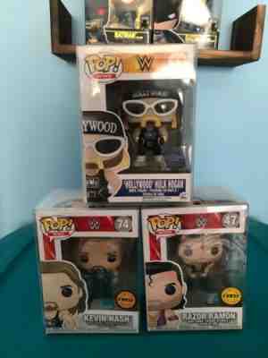 Funko Pop nWo Collection Hogan Nash & Hall In Soft Protectors New WWE HOF Induct