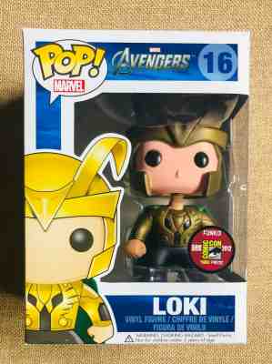 FUNKO LOKI GOLD HELMET pop vinyl #16 MARVEL SDCC 2012 LE 480 EXCLUSIVE THOR