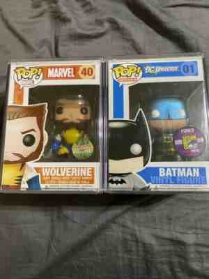 Funko Pop Sdcc 2010 Metallic Batman And Unmasked Wolerine 