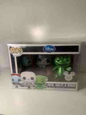 Metallic Jack Sally Oogie Funko Pop D23 Mint Nightmare Before Christmas 3 Pack