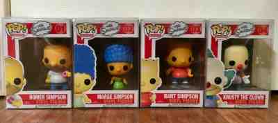 Simpsons Funko Pop RARE- Homer #01, Marge #02, Bart #03, Krusty #04 Complete Set