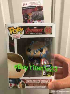 CHRiS EVANS SIGNED CAPTAIN AMERICA FUNKO POP 92 UNMASKED AVENGERS JSA COA AUTO