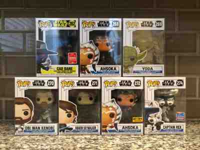 Funko Pop Star Wars The Clone Wars Full Set of 7 Captain Rex, Ahsoka, Anakin MIB