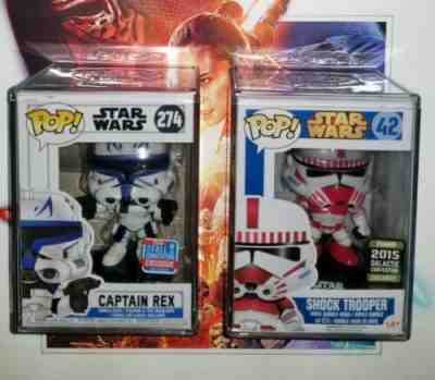  Rex #274 & shock Trooper #42 funko pop protector case 