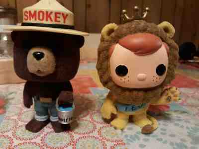 FOR jkpmls ONLY!!! CUSTOM Flocked Funko Pops (2) - Leo Freddy & Smokey Bear