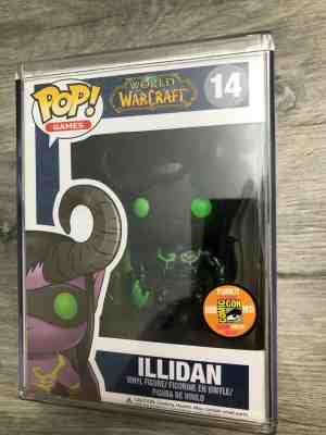 Funko POP! Illidan Black 14 SDCC 2013 1/1008 Warcraft Blizzard + Pop protector