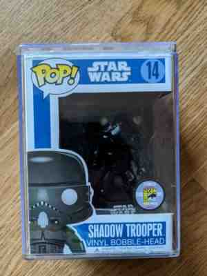 Funko Pop Shadow Trooper Sdcc Star Wars 1/480 Rare Vaulted + Pop Stack