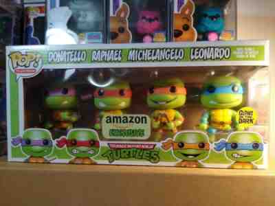 TMNT Amazon Excl GITD 4-Pack Funko Pop w/protector. In excellent condition