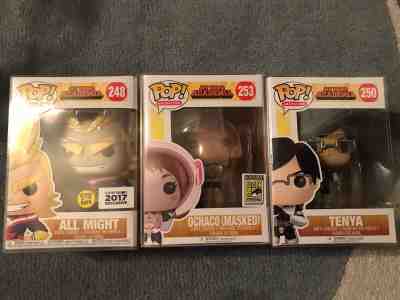 Funko Pop! Tenya 250, All Might GITD 248, Ochaco Masked 253