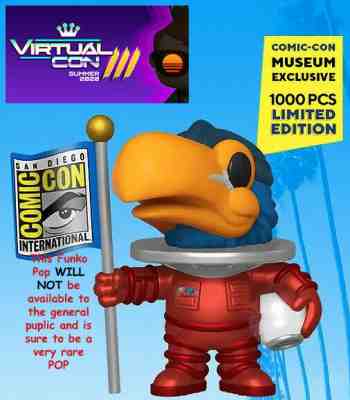 2020 SDCC MUSEUM LE1000 FUNKO OFFICIAL POP TOUCAN RED ASTRONAUT PREORDER W/STACK