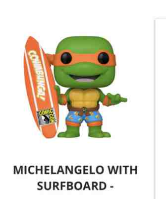 SDCC 2020 Michaelangelo Teenage Mutant Ninja Turtles Funko Pop ORDER CONFIRMED