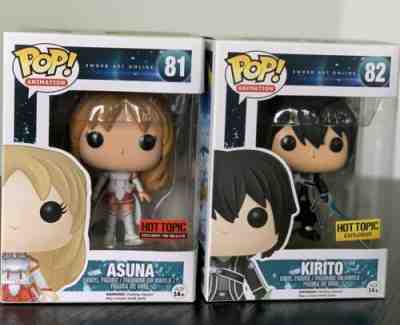 Funko Pop Sword Art Online Asuna #81 & Kirito #82 NEW EXCLUSIVE