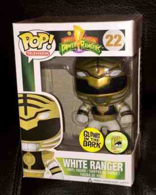 SDCC 2013 Funko Pop! Mighty Morphin Power Rangers White Vinyl Figure LE 480 GITD