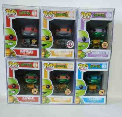 FUNKO POP! TMNT Teenage Mutant Ninja Turtles LOT Metallic SDCC And GRAY SCALE