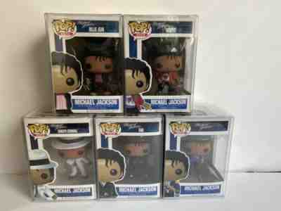 Funko Pop!Rock Michael Jackson Authentic Vaulted Lot. With Pop Protectors