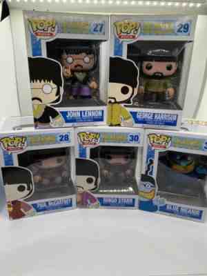 The Beatles Set Funko POP John Lennon Paul McCartney Ringo George Blue Meanie