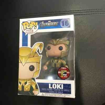 Rare!! 2012 SDCC Funko Pop Loki (The Avengers) Vinyl Near Mint + Hard Stack