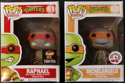 Funko POP TMNT GrayScale Grey Set of 2 Exclusive RARE MINT Coast City