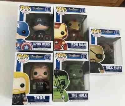 Captain America 10 Iron Man 11 Thor 12 Hulk 13 Nick Fury 14 Avengers Funko Pops