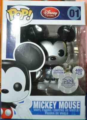  Funko Pop D23 Exclusive Metallic Mickey Mouse 01 Vinyl LE 480PC NRFB NEW