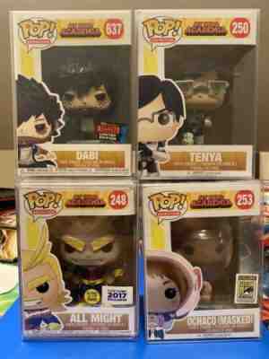 Funko Pop LOT (4)Tenya 250, Dabi 637, All Might Glow 248, Masked Ochaco 253