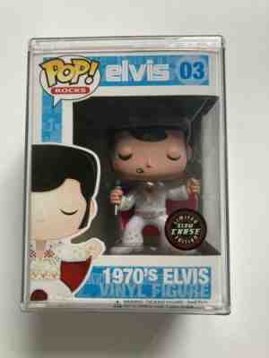 Funko Pop! Rocks Elvis 1970’s Chase Glow In The Dark #03 Mint!