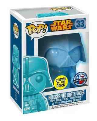 Funko Pop!StarWars#33 Holographic Darth Vader GITD Dallas ComicCon Excl. RARE!!!