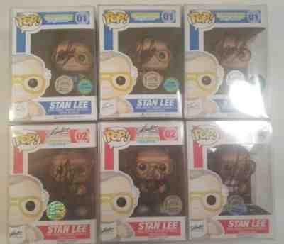 Funko Pop! Stan Lee Signed Autograph Excelsior Approved Exclusive 1 Set of 6 