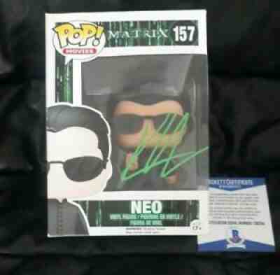 RARE VAULTED MATRIX NEO MOVIE FUNKO POP VINYL FIGURE SIGNED KEANU REEVES BAS COA