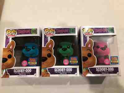 SDCC 2017 Funko Pop Scooby-Doo Flocked LE Blue 2500, Green 1000 & Pink 1000