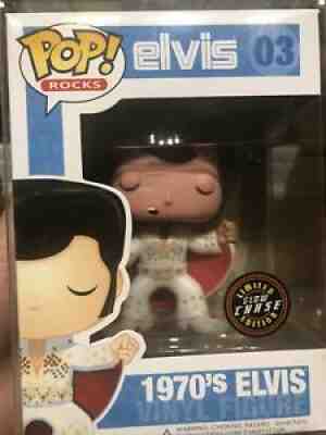 Funko POP! Rocks 1970's ELVIS Glow in the Dark (GITD) CHASE #03 MINT & VERY RARE