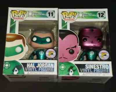 Funko Pop Lot SDCC 2011 Heroes DC Metallic Hal Jordan Sinestro 12 Green Lantern